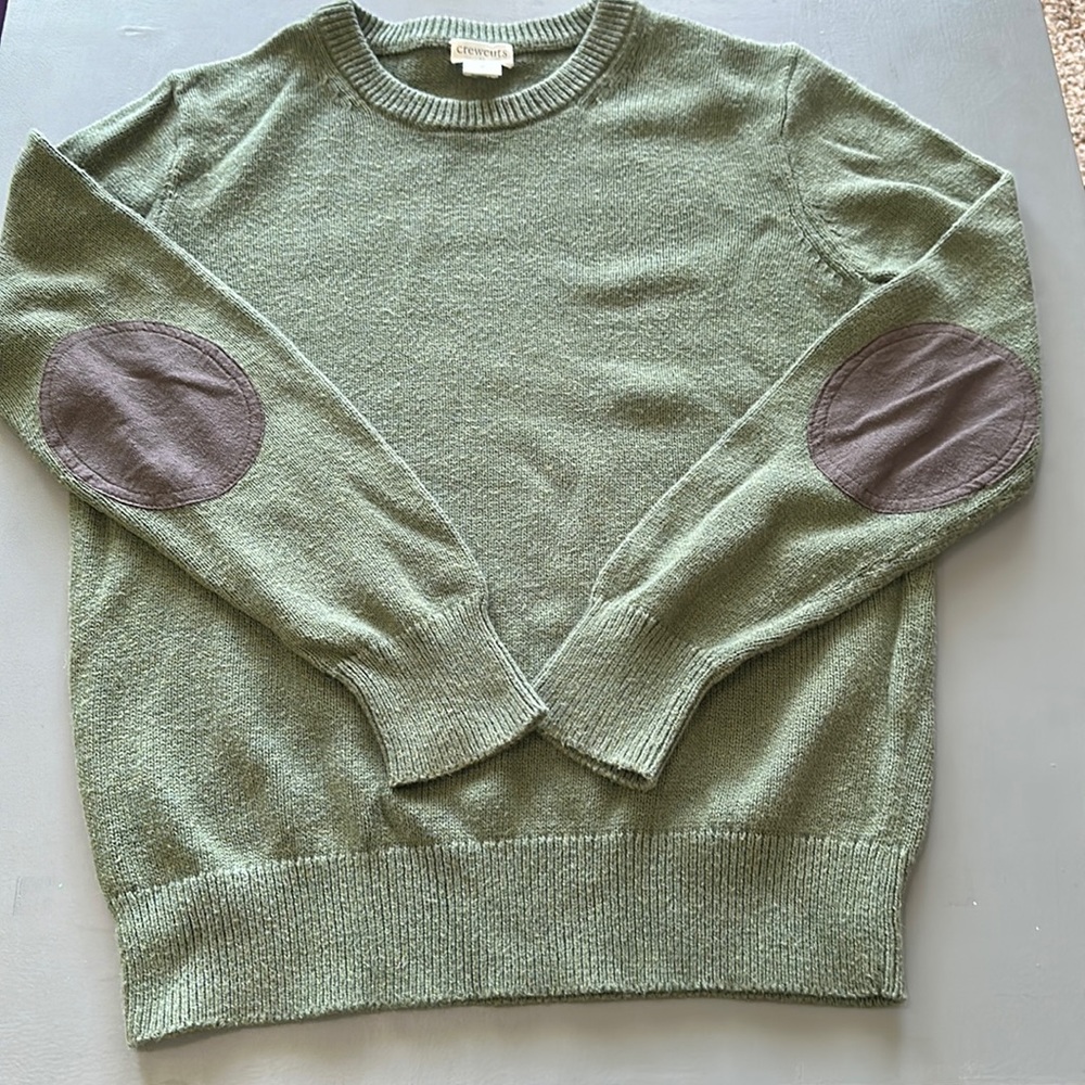 Crewcuts boys dress sweater with faux suede elbows